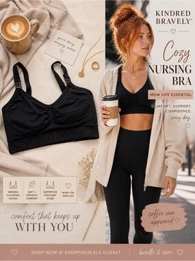 Kindred Bravely Black Nursing Sports Bra / Maternity Bra
